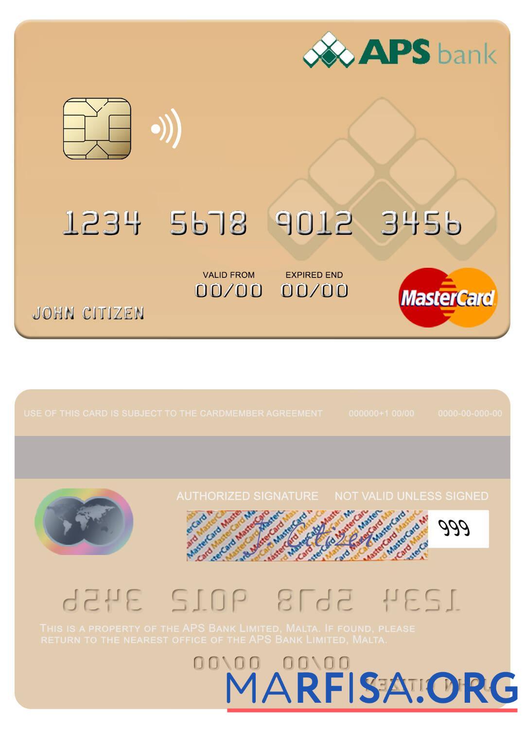 Realistic Malta APS Bank Limited mastercard download for verification